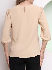 Women Blouses - 卡其色 - 查看 2