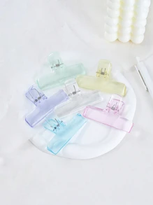 1pc Transparent Air-Sense Plastic Acrylic Clip Ins Style Student Stationery Jelly Clip File Account Clip Long Tail Clip Multi-Function Photo Clip / Creative Office Stationery Test Paper Clip Office Supplies Invoice Storage Clip School Supplies School Supplies For School Folder Back To School