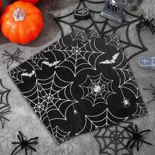 Đồ trang trí Halloween Bộ đồ ăn Mạng nhện đen Bộ đồ ăn 2 CÁI Đĩa 7 inch 12 CÁI Đĩa 9 inch 12 CÁI Cốc 24 CÁI Khăn giấy 1 cái Khăn trải bàn cho Halloween Trang trí tiệc sinh nhật, Giáng sinh - màu đen - Xem 5