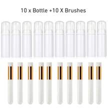 40 Stücke Wimpernshampoo Flaschenbürsten Set, 10 Stücke Wimpernshampoo Bürsten, 10 Stücke Wimpernbürsten Röhren, 10 Stücke Wimpernshampoo Spender, 10 Stücke Wimpern Nachsorge Beutel für Kundinnen, Frauen, Mädchen