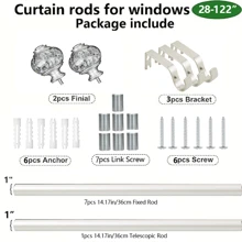 1 Set Asta per tende in resina trasparente di lusso in argento con foglia d'oro, resistente, impermeabile, antiruggine, combinazione metallica smontabile in più fasi, decorazione per casa, bagno, autunno, accessori per il bagno, ritorno a scuola