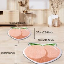 Deramhy Home 1 Stück Pink Peach Badematte, Badematte Für Das Badezimmer Fruit Shaped Badewannenteppich Badewannenflauschiger Duschmatten Waschbar Rutschfest