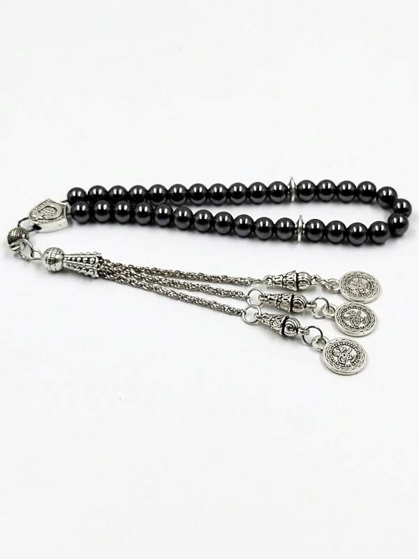 Tasbih Natural Hematite Beaded Bracelets 33prayer Beads Islamic Bracelet Ramadan Gift Pocket Misbaha Eid Accessory