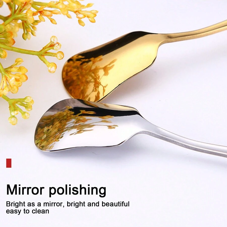 不锈钢冰淇淋勺 韩式创意甜品勺 咖啡冰淇淋酸奶布丁勺 - 彩色 - 查看 1