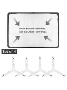 Tatukiko 4pcs Adjustable Bed Sheet Fasteners Clip For Fixing Sheets, Blankets, Tablecloths, Curtains, Sofa Covers, Anti-Slip Tent Fixed Buckle, Back To School Supplies