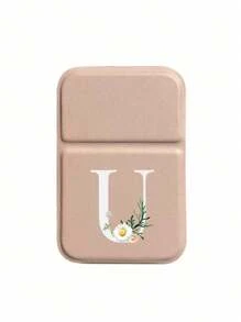 1pc Mini Pink Flower White Letters Foldable Portable Makeup Mirror,Letters Of A-Z Makeup Mirror With Bracket, Travel Mirror, Beauty Products, Desktop Makeup Mirror, Rectangular Desktop Compact Mirror Foldable Small Minimalist Makeup Mirror, Travel Portable Makeup Mirror For Women's Gift - The Best Gift For Mom And Teacher