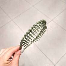 1pc Women Muted Color Wavy Textured Simple French Headband For Daily Use - Multicolor - View 14