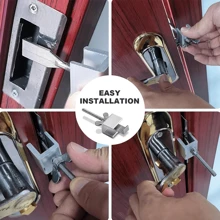 Upgraded Portable Door Lock, Heavy Duty Metal Door Locker For Extra Home Security, Adjustable Travel Door Security - Multicolor - View 5