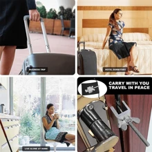 Upgraded Portable Door Lock, Heavy Duty Metal Door Locker For Extra Home Security, Adjustable Travel Door Security - Multicolor - View 4