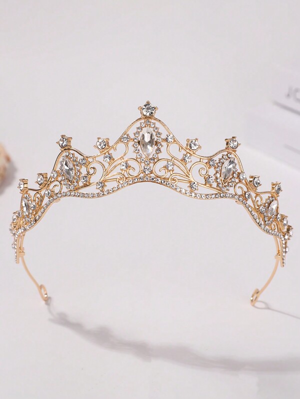 1 Peça Tiara de Princesa da Moda para Mulheres, Enfeite de Strass para Festa de Aniversário, Acessório de Cabelo, Guirlanda de Cabelo, Coroa de Fantasia