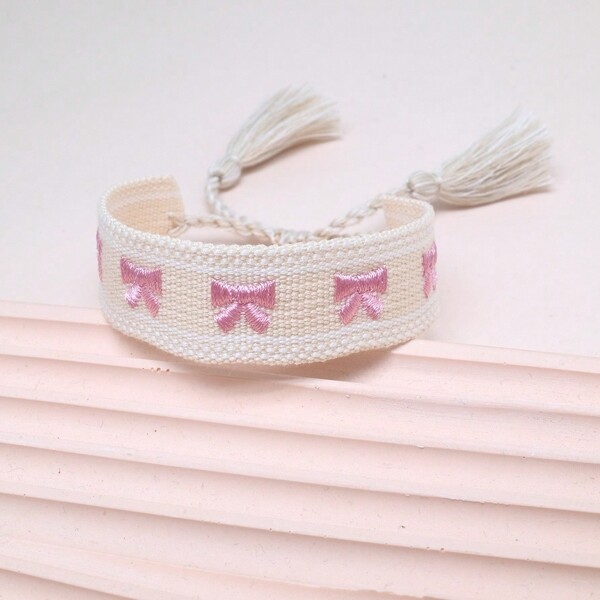 1 szt. Ręcznie haftowana pleciona pleciona bransoletka w stylu boho, odpowiednia dla rodziny, przyjaciół, studentów jako prezent świąteczny, impreza, podróże, odzież na co dzień