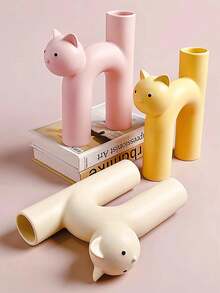 1 件可爱猫形树脂花瓶 - 独特的小猫装饰，适用于家庭和客厅、桌面中心装饰，非常适合万圣节装饰、圣诞节装饰、秋季和夏季家居装饰、房间、墙壁、厨房、卧室装饰，最佳万圣节礼物 - 彩色 - 查看 7