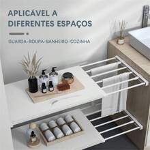 Adjustable Closet Organizer Storage Shelf Space-Saving Kitchen Wardrobe Shelves Holders Smart Shelf 53 To 90 Cm White Extendable Width - 白色 - 查看 3