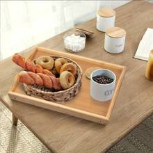 2pcs Bed Tray Table With Foldable Legs, Breakfast Trays With Handles, Eating, Working, Laptop Or Snacking - Breakfast Trays For Bed - Natural Bamboo For Strength And Beauty