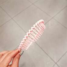 1pc Women Muted Color Wavy Textured Simple French Headband For Daily Use - Multicolor - View 6