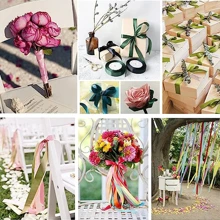 25 yardas de cinta decorativa para ramos de flores, cinta de satén de 4 cm para envolver regalos, lazos para empaquetar regalos de Navidad y San Valentín - Rojo, naranja, amarillo, verde, azul y morado - Ver 5