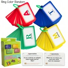 192 PCS Parent-Child Daily Conversation Starters Cards - Kids Fun Family-Friendly Vivid Question Cards Homeschool Table Top Card Game For Communication Card - Lime Green - View 1