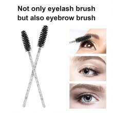 50 CÁI Bàn chải lông mi dùng một lần, Mascara Wands Cọ trang điểm Bộ dụng cụ để nối mi và cọ lông mày có hộp đựng - màu đen - Xem 2