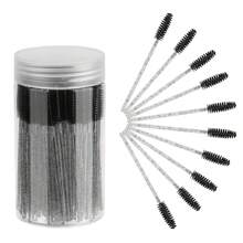 50 CÁI Bàn chải lông mi dùng một lần, Mascara Wands Cọ trang điểm Bộ dụng cụ để nối mi và cọ lông mày có hộp đựng - màu đen - Xem 1
