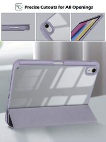 Apple 1 chiếc ốp lưng màu xám tím Smart Cover tương thích với iPad Pro 11 inch 1, 2, 12,9, 3, Air, 4, 5, iPad 10, 9, 8, 7, 10,9, 10,2, 10,5, 9,7 inch Mini, 4, 5, 6, thế hệ trong suốt, có khe cắm bút, giá đỡ chống rơi, máy tính bảng bằng da - Bụi tím - Xem 8