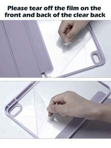 Apple 1 chiếc ốp lưng màu xám tím Smart Cover tương thích với iPad Pro 11 inch 1, 2, 12,9, 3, Air, 4, 5, iPad 10, 9, 8, 7, 10,9, 10,2, 10,5, 9,7 inch Mini, 4, 5, 6, thế hệ trong suốt, có khe cắm bút, giá đỡ chống rơi, máy tính bảng bằng da - Bụi tím - Xem 7