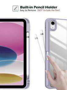 Apple 1 chiếc ốp lưng màu xám tím Smart Cover tương thích với iPad Pro 11 inch 1, 2, 12,9, 3, Air, 4, 5, iPad 10, 9, 8, 7, 10,9, 10,2, 10,5, 9,7 inch Mini, 4, 5, 6, thế hệ trong suốt, có khe cắm bút, giá đỡ chống rơi, máy tính bảng bằng da - Bụi tím - Xem 5