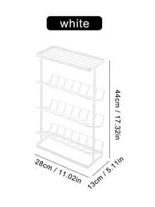 1 件装铁丝浴室收纳架，倾斜淋浴用品收纳架 - 白色 - 查看 2