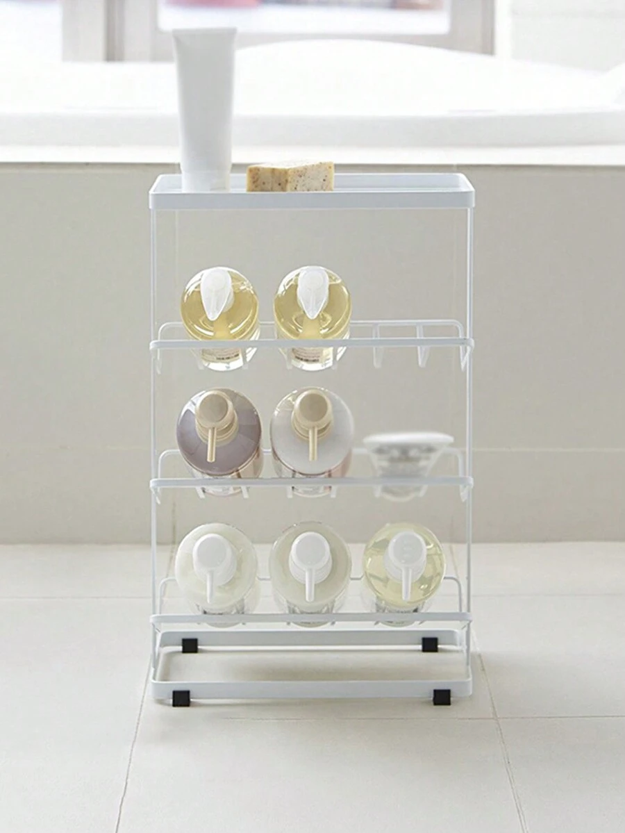 1 件装铁丝浴室收纳架，倾斜淋浴用品收纳架 - 白色 - 查看 1
