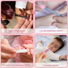 Essential Baby Care Kit For Newborns-Complete Set Nail Hair And Health 13Pcs - Rosa - Ver 6