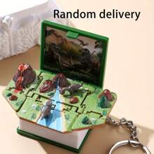 1/2/8pcs 3D Folding Magic Book Mini Keychain, Decompression Creative Keyring, Random Pattern Christmas & Halloween Small Gift Car Accessories Bag Charm School Letter