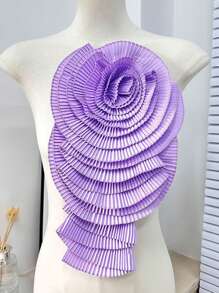 1pc Geplooide Grote Bloem Decoratieve Applique Broche Jurk DIY Handgemaakte Patch Accessoires Bloem Diy Kledingaccessoires