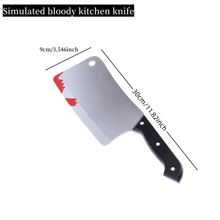 1 pieza Cuchillo de plástico ensangrentado para Halloween, decoración realista de terror, Navidad - Cuchillo de simulación - Ver 7
