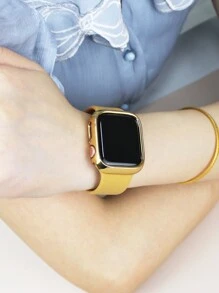 Bộ dây đeo và ốp lưng đồng hồ thể thao 2 trong 1 bằng silicon, tương thích với dây đeo và ốp lưng các kích thước 40mm, 41mm, 42mm, 44mm, 45mm, 46mm và 49mm. Dây đeo silicon mềm mại và thoải mái với khóa cài chắc chắn. Chất liệu PC cứng cáp chống sốc và chống trầy xước cùng lớp kính cường lực bảo vệ được tích hợp trong một chiếc ốp lưng. Tương thích với Apple Watch Series Ultra/11/10/9/8/7/6/5/4/SE. Bộ dây đeo và ốp lưng đồng hồ thông minh dành cho nam và nữ. - Vàng - Xem 7