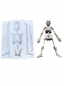 1pc Halloween Ghost Skeleton Shaped Silicone Mold For Fondant Cake, Chocolate Candy Decoration, Festival Party DIY Kitchen Mold Halloween Decor Halloween Party Favors Halloween Party Supplies Halloween Halloween Decor Halloween Decorations Halloween Home Halloween Party Halloween Party
