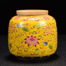 1 Piece Enamel Ceramic Tea Canister Coffee Can Candy Storage Jar Portable Sealed Teapot Purple Clay Travel Tea Box Back To School