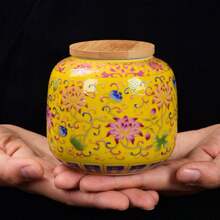 1 Piece Enamel Ceramic Tea Canister Coffee Can Candy Storage Jar Portable Sealed Teapot Purple Clay Travel Tea Box Back To School