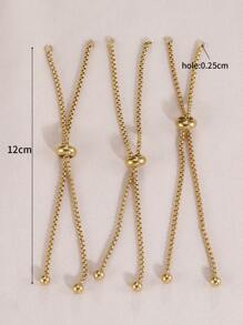 Pulseira ajustável com 3 contas de aço inoxidável e silicone, acessório para fazer joias faça você mesmo