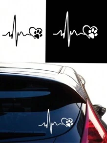 Nuevos adhesivos decorativos con patrón de huella y cardiograma de dibujos animados, lindos decalques para ventanas/portátiles - Multicolor - Ver 10