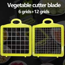2 Piece Of Multi-Functional Vegetable Cutting Grille Replacement Blade, Suitable For Vegetable Cutting Machine With 6 * 6 Grid Blades And 12 * 12 Grid Blades, Vegetable And Fruit Cutting Accessories, Household Multi-Functional Onion Cutting Machine Accessories, Multi-Functional Fruit Cutting Machine Blades, Commercial Vegetable Chopper Blades, Commercial Vegetable And Fruit Chopper Blades (Without A Vegetable Cutter) - Green - View 1