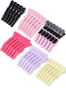 6PCS Salon Crocodile Clip, Plastic Partition Clip, Hair Clip, Evening Dress Clip, Dressing Clip, Hairdressing Tool, Multi Color, Daily Cute Salon Clip, Salon Partition Hairdressing Tool Suitable For Family, Daily Outdoor Travel, Party Gift Giving