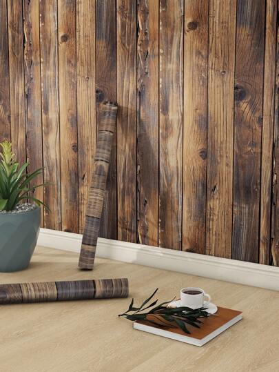 1 Roll Of Brown Yellow Coffee Colored Wood Grain Imitation Wood Grain Wallpaper With A Retro Style Suitable For Home Decoration. Kitchen Cabinets, Tables And Chairs, Room Backgrounds, Home Renovations, DIY Impermeable, Anti Fouling Back To School Supplies, Halloween Decor, Renovation Stickers Peel Wall Panels, Wall Paper, Wallpapers, Spring Decoration Items Refresh Your Home, Rama Decoration Stickers Gifts Birthday Graduation