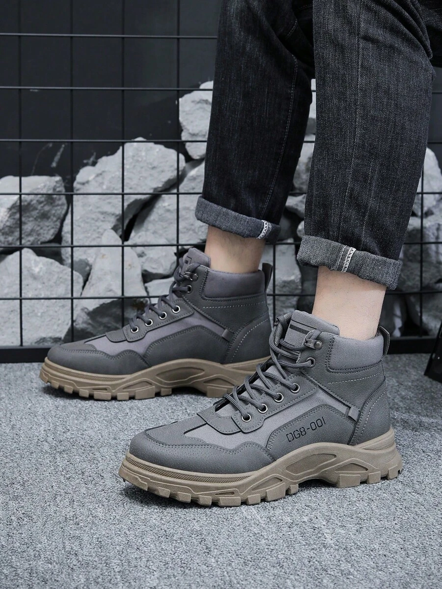 Men's Outdoor Hiking Boots Lace-Up Ankle Boot Comfortable Camping Walking Shoes For Men