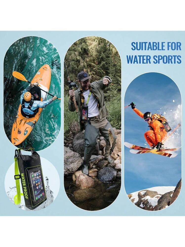Borsa impermeabile per telefono da spiaggia, 2 l, con custodia per