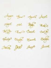 2 件女士个性化名字脚链套装，不锈钢金色定制名字脚链生日礼物 - 金黃色 - 查看 8