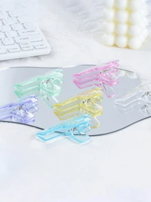 1pc Transparent Air-Sense Plastic Acrylic Clip Ins Style Student Stationery Jelly Clip File Account Clip Long Tail Clip Multi-Function Photo Clip / Creative Office Stationery Test Paper Clip Office Supplies Invoice Storage Clip School Supplies School Supplies For School Folder Back To School