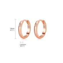 Elegante huggie hoop brincos incrustados zircônia cúbica banhado a ouro 18k jóias delicadas para mulheres meninas presente 1 par