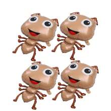 全新昆虫动物设计瓢虫青蛙蜗牛蜜蜂螳螂大黄蜂蚂蚁铝箔气球，昆虫主题生日派对装饰金属气球 - 彩色 - 查看 10