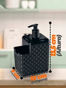 水槽垃圾桶套件 5 升 + 液体肥皂洗涤剂架 + 水槽轮厨房套件 3 件套耐用豪华,厨房,浴室,家居,家居用品供应商 - 500ml分配器 - 查看 1