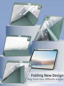 1 件深绿色亚克力 Y 型折叠扁平保护壳，多折叠多角度支架带笔槽，亚克力后壳防刮防弯曲，磁性自动睡眠/唤醒智能省电，简约/休闲/经典设计，兼容 iPad Mini6/Mini7/9.7/10.2/10.5/Air4/Air5/10th/10.9/Pro11/Air11(M2)/Air13(M2)/Pro11(M4)/Pro13(M4) 2024 12.9 英寸。由于光线不同，可能存在轻微色差。 - 暗夜綠 - 查看 3