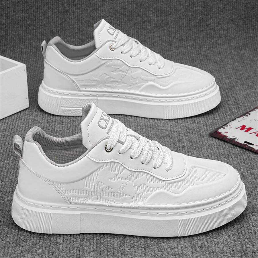 New Style Men's Fashionable White Shoes For All Seasons - White - View 1